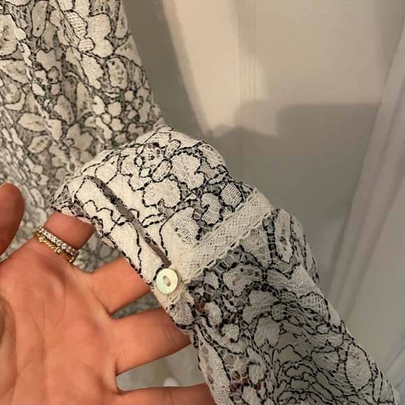 Free People White Lace Tell Tale Long Sleeve Tunic Dress S - Picture 12 of 12